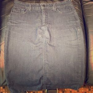 Knee length jean skirt